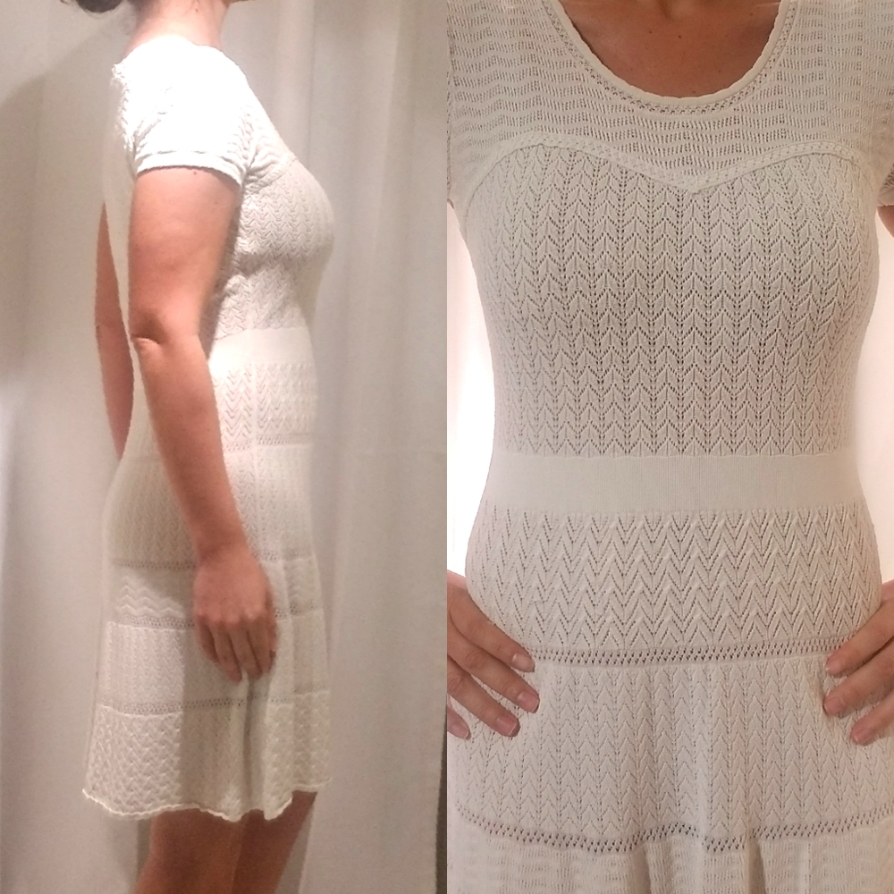 BCBG maxazria white knit dress.